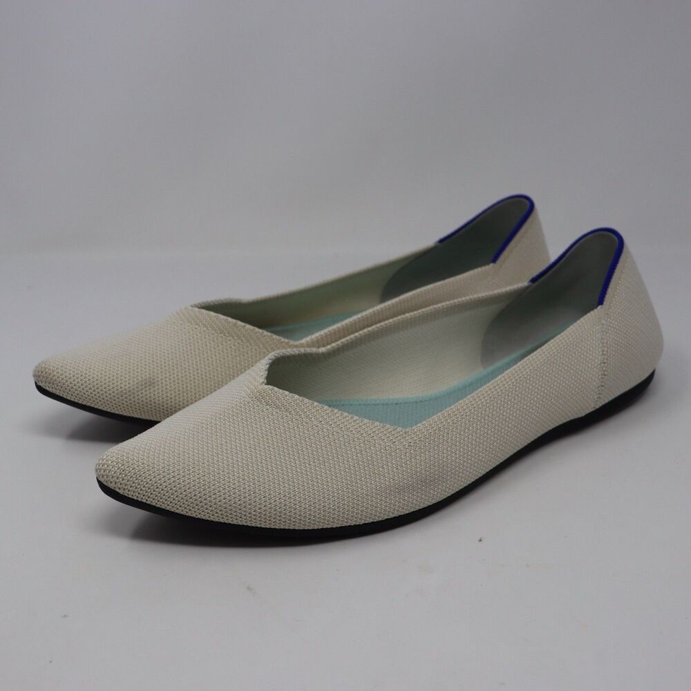 Rothy's The Point Ballet Flats Women's Size 10 Light Gray “ Anemone “
